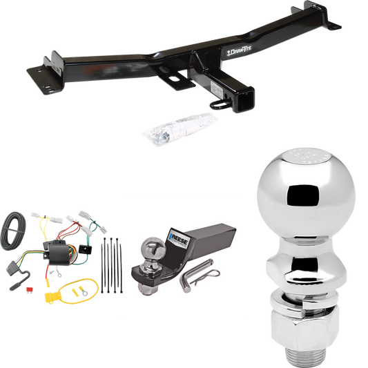 Fits 2007-2014 Toyota FJ Cruiser Trailer Hitch Tow PKG w/ 4-Flat Wiring + Starter Kit Ball Mount w/ 2" Drop & 2" Ball + 2-5/16" Ball By Draw-Tite