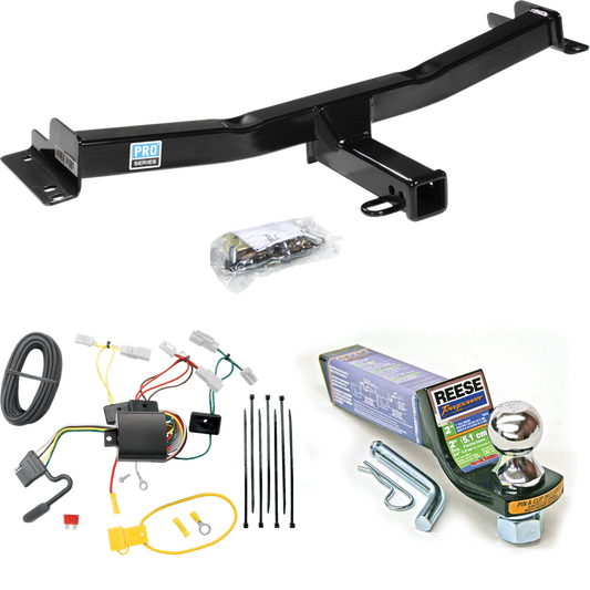 Fits 2007-2014 Toyota FJ Cruiser Trailer Hitch Tow PKG w/ 4-Flat Wiring + Starter Kit Ball Mount w/ 2" Drop & 1-7/8" Ball By Reese Towpower