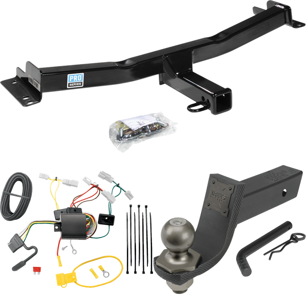 Fits 2007-2014 Toyota FJ Cruiser Trailer Hitch Tow PKG w/ 4-Flat Wiring + Interlock Tactical Starter Kit w/ 3-1/4" Drop & 2" Ball By Reese Towpower