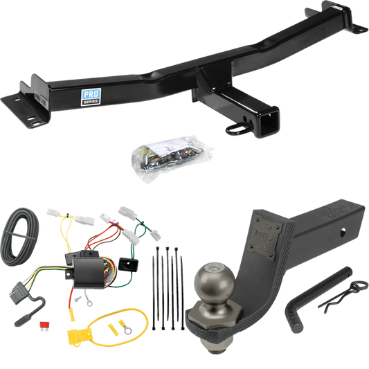 Fits 2007-2014 Toyota FJ Cruiser Trailer Hitch Tow PKG w/ 4-Flat Wiring + Interlock Tactical Starter Kit w/ 3-1/4" Drop & 2" Ball By Reese Towpower