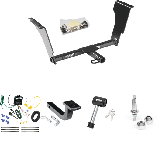 Se adapta al paquete de remolque con enganche para remolque Cadillac CTS 2008-2013 con arnés de cableado de 4 planos + barra de tracción + bolas intercambiables de 1-7/8" y 2" + bloqueo de enganche (para modelos sedán) de Reese Towpower