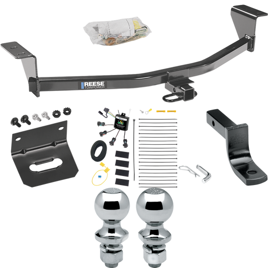 Fits 2008-2010 Scion xB Trailer Hitch Tow PKG w/ 4-Flat Zero Contact "No Splice" Wiring Harness + Draw-Bar + 1-7/8" + 2" Ball + Wiring Bracket (Excludes: Release Series Models) By Reese Towpower