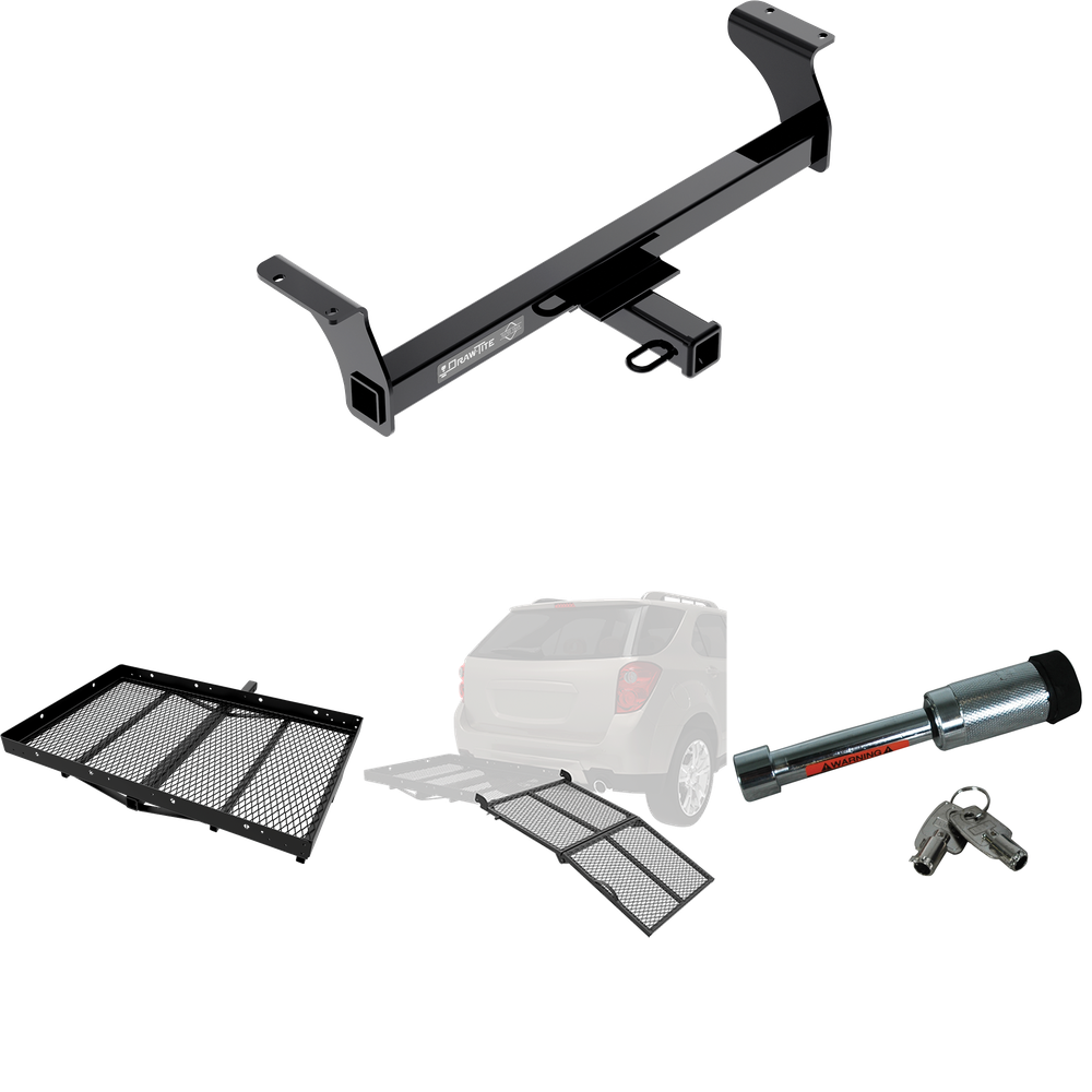 Fits 2013-2013 Isuzu D-Max Trailer Hitch Tow PKG w/ Cargo Carrier + Bi-Fold Ramp + Hitch Lock By Draw-Tite