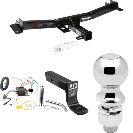 Fits 2007-2014 Toyota FJ Cruiser Trailer Hitch Tow PKG w/ 4-Flat Wiring + Ball Mount w/ 4" Drop + 2-5/16" Ball By Draw-Tite