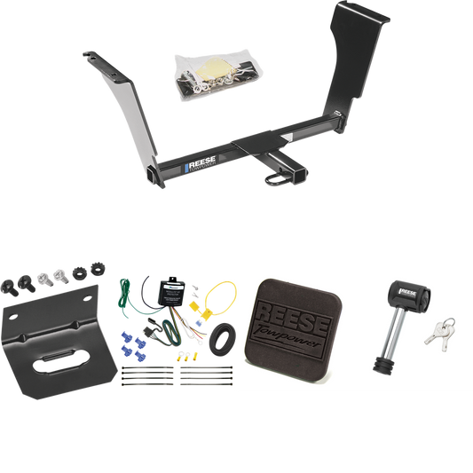 Fits 2003-2007 Cadillac CTS Trailer Hitch Tow PKG w/ 4-Flat Wiring Harness + Hitch Cover + Hitch Lock By Reese Towpower