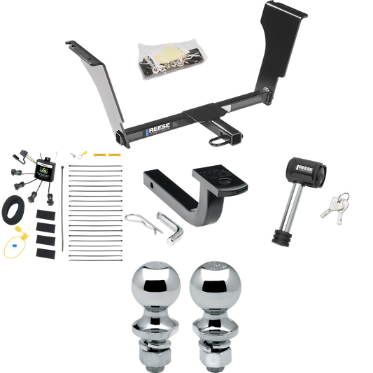 Se adapta al paquete de remolque con enganche para remolque Cadillac CTS V 2009-2013 con arnés de cableado "sin empalme" de 4 contactos planos cero + barra de tracción + bola de 1-7/8" + 2" + bloqueo de enganche (para modelos sedán) de Reese Towpower