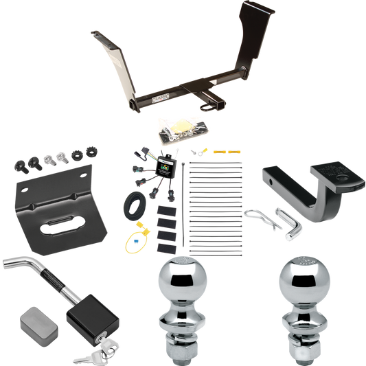 Se adapta al paquete de enganche de remolque Cadillac STS 2005-2011 con arnés de cableado de 4 contactos planos "sin empalme" + barra de tracción + bola de 1-7/8" + 2" + soporte de cableado + bloqueo de enganche de Draw-Tite