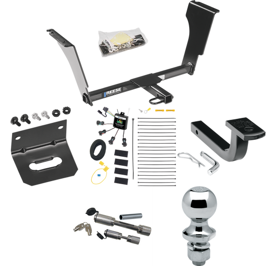 Se adapta al paquete de enganche de remolque Cadillac CTS V 2004-2007 con arnés de cableado de 4 contactos planos "sin empalme" + barra de tracción + bola de 1-7/8" + soporte de cableado + enganche doble y cerraduras de acoplador de Reese Towpower