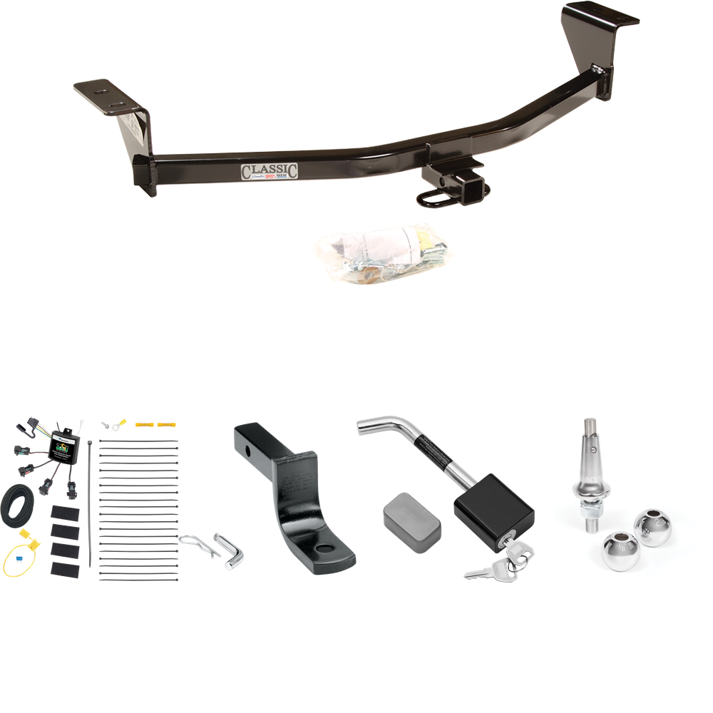 Fits 2008-2010 Scion xB Trailer Hitch Tow PKG w/ 4-Flat Zero Contact "No Splice" Wiring Harness + Draw-Bar + Interchangeable 1-7/8" & 2" Balls + Hitch Lock (Excludes: Release Series Models) By Draw-Tite