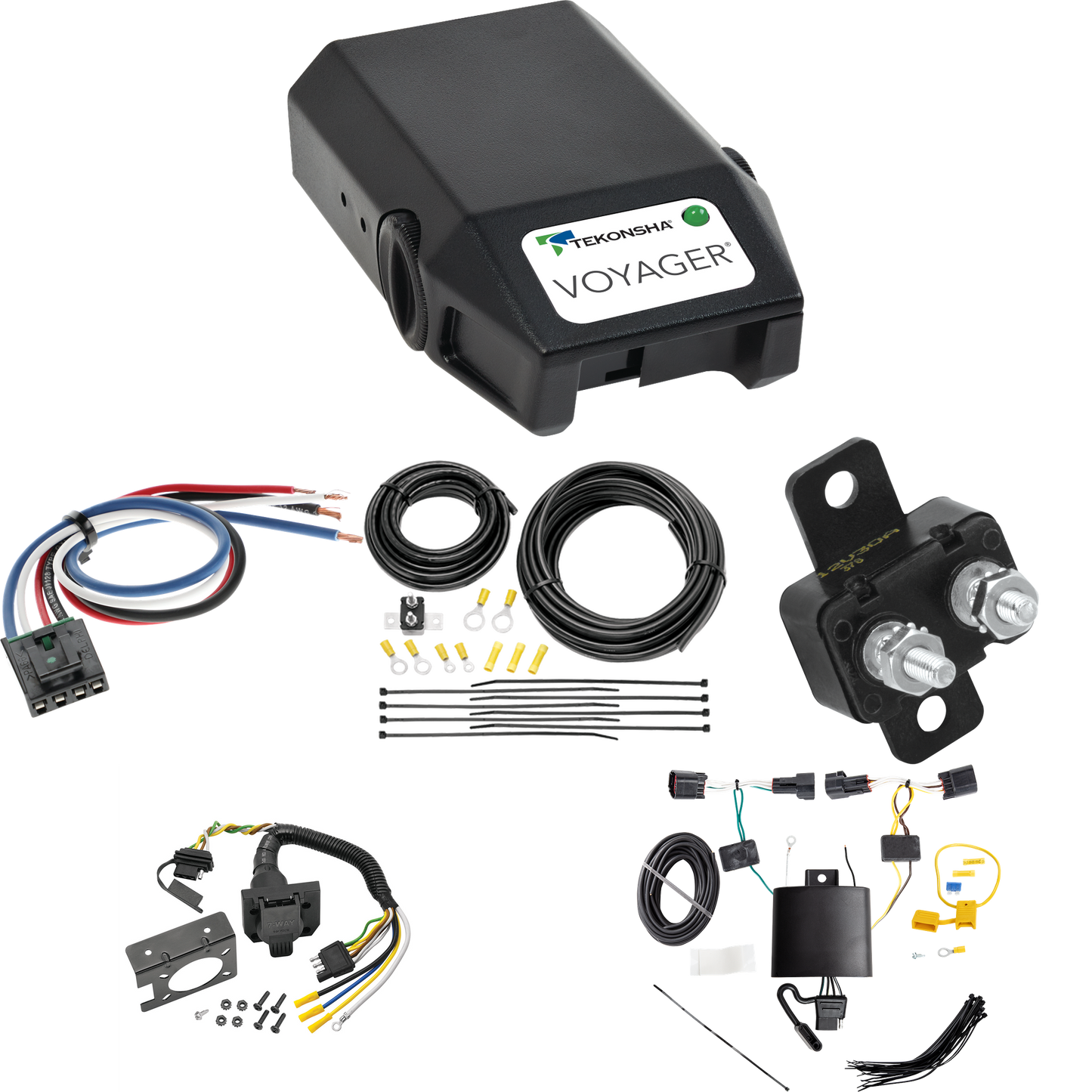 Fits 2017-2021 Jaguar F-Pace 7-Way RV Wiring + Tekonsha Voyager Brake Control + Generic BC Wiring Adapter By Tekonsha