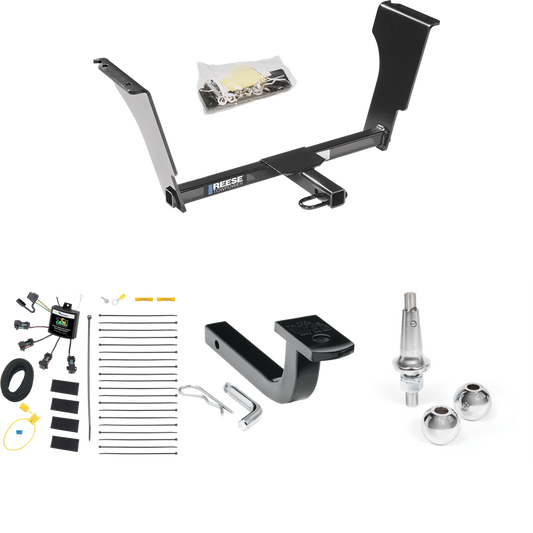 Se adapta al paquete de enganche de remolque Cadillac STS 2005-2011 con arnés de cableado de 4 contactos planos "sin empalme" + barra de tracción + bolas intercambiables de 1-7/8" y 2" de Reese Towpower