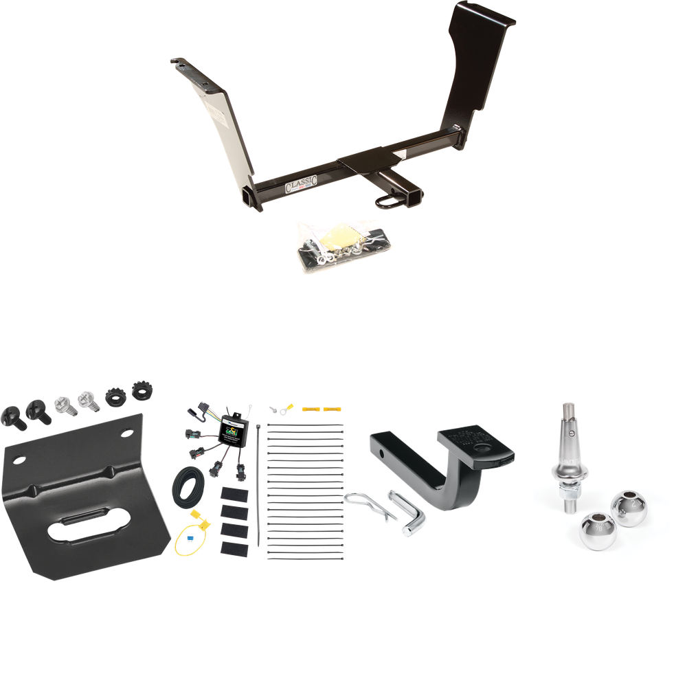 Se adapta al paquete de remolque con enganche de remolque Cadillac CTS 2008-2013 con arnés de cableado de 4 contactos planos "sin empalme" + barra de tracción + bolas intercambiables de 1-7/8" y 2" + soporte de cableado (para modelos sedán) por Draw- tite