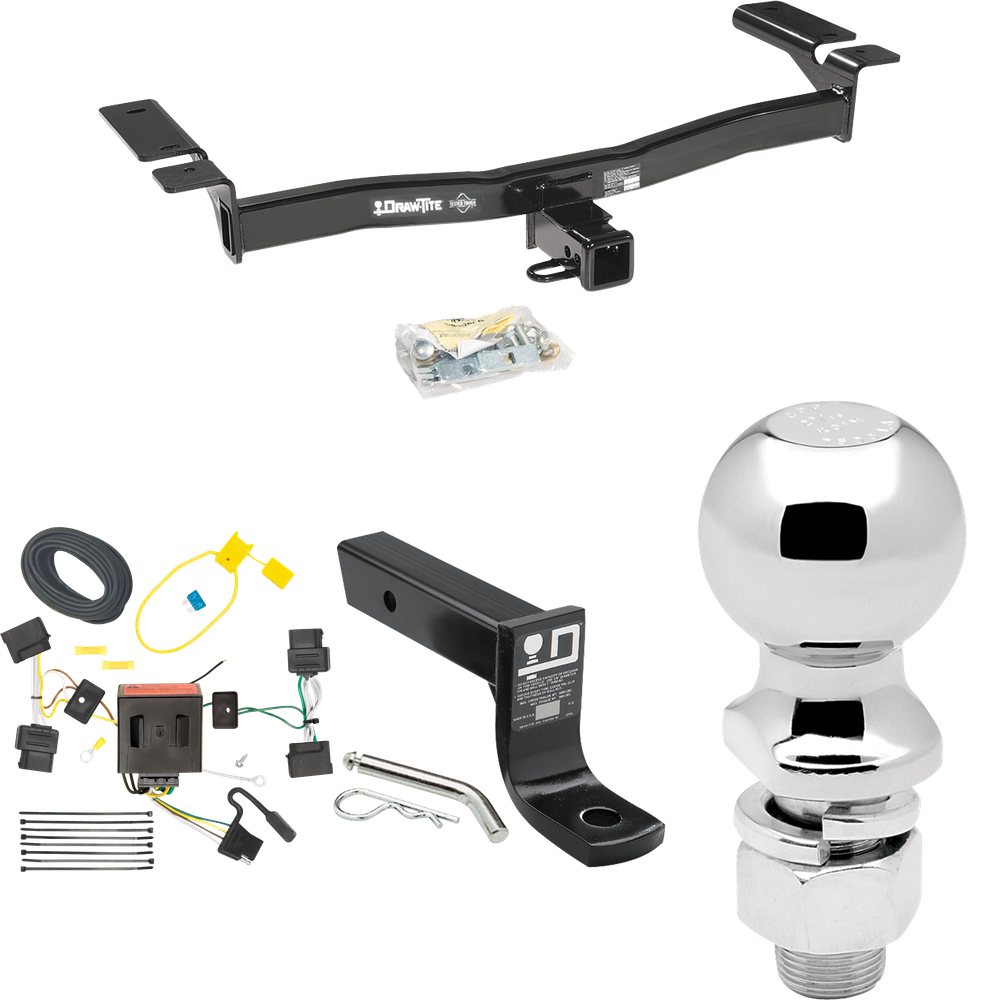 Se adapta al paquete de enganche de remolque Lincoln MKX 2007-2010 con cableado plano de 4 + soporte de bola con caída de 4" + bola de 2-5/16" de Draw-Tite