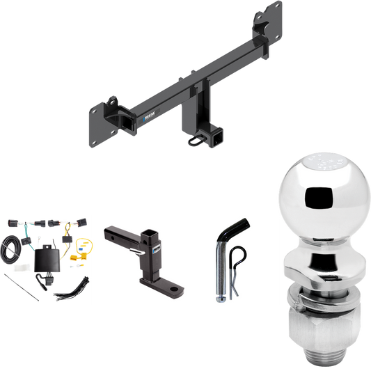 Se adapta al paquete de enganche de remolque Jaguar F-Pace 2017-2021 con cableado plano de 4 + soporte de bola ajustable + pasador/clip + bola de 2" de Reese Towpower