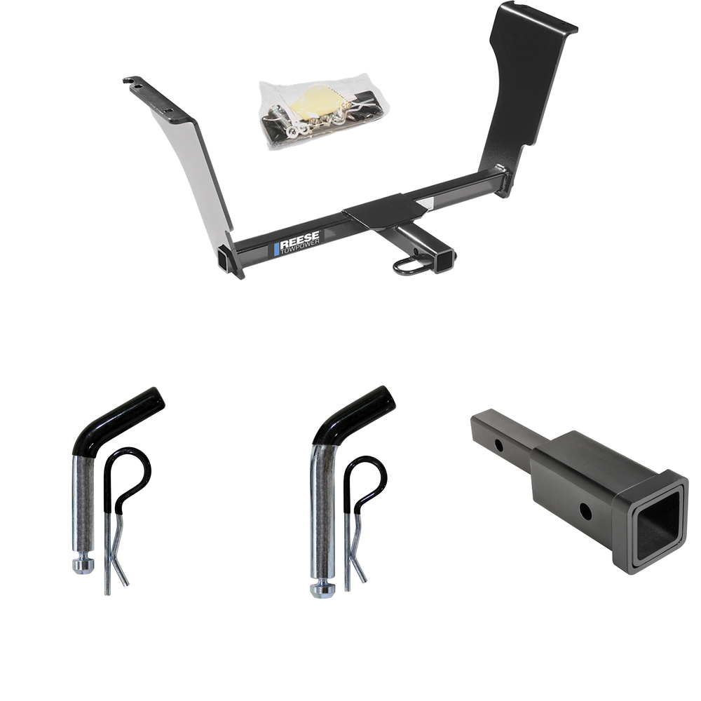 Fits 2004-2007 Cadillac CTS V Trailer Hitch Tow PKG w/ Hitch Adapter 1-1/4" to 2" Receiver + 1/2" Pin & Clip + 5/8" Pin & Clip By Reese Towpower