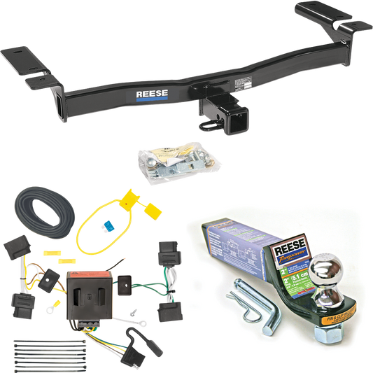 Se adapta al paquete de enganche de remolque Lincoln MKX 2007-2010 con cableado plano de 4 + kit de montaje de bola de inicio con caída de 2" y bola de 1-7/8" de Reese Towpower