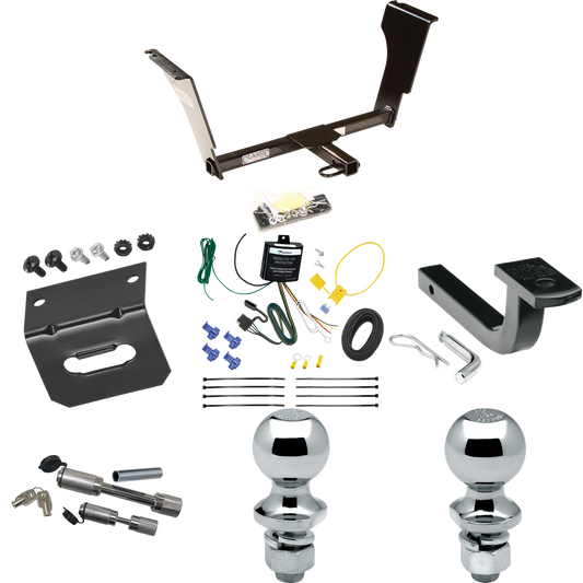 Se adapta al paquete de enganche de remolque Cadillac CTS V 2004-2007 con arnés de cableado plano de 4 + barra de tracción + bola de 1-7/8" + bola de 2" + soporte de cableado + enganche doble y cerraduras de acoplador de Draw-Tite