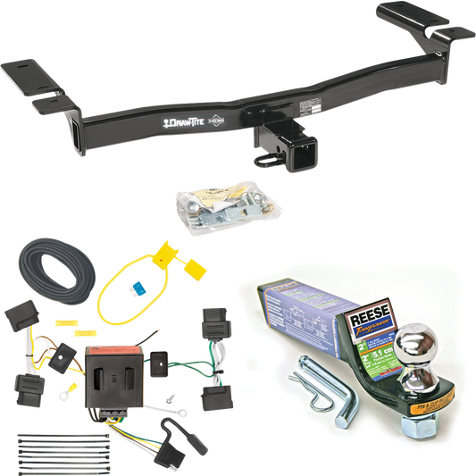 Fits 2007-2010 Ford Edge Trailer Hitch Tow PKG w/ 4-Flat Wiring + Starter Kit Ball Mount w/ 2" Drop & 1-7/8" Ball (Excludes: Sport Models) By Draw-Tite