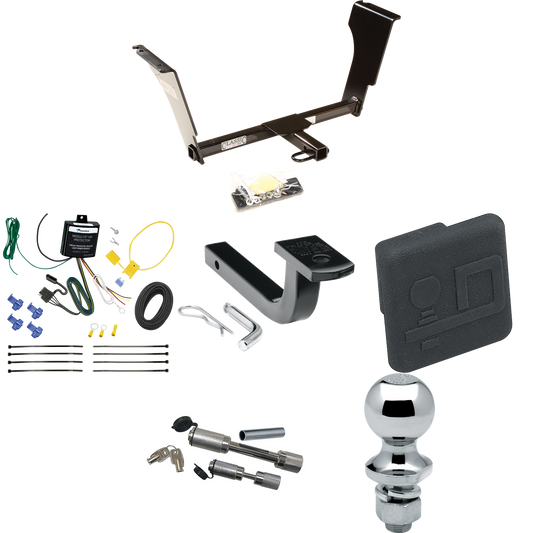 Se adapta al paquete de enganche de remolque Cadillac CTS 2003-2007 con arnés de cableado plano de 4 + barra de tracción + bola de 1-7/8" + cubierta de enganche + enganche doble y cerraduras de acoplador de Draw-Tite