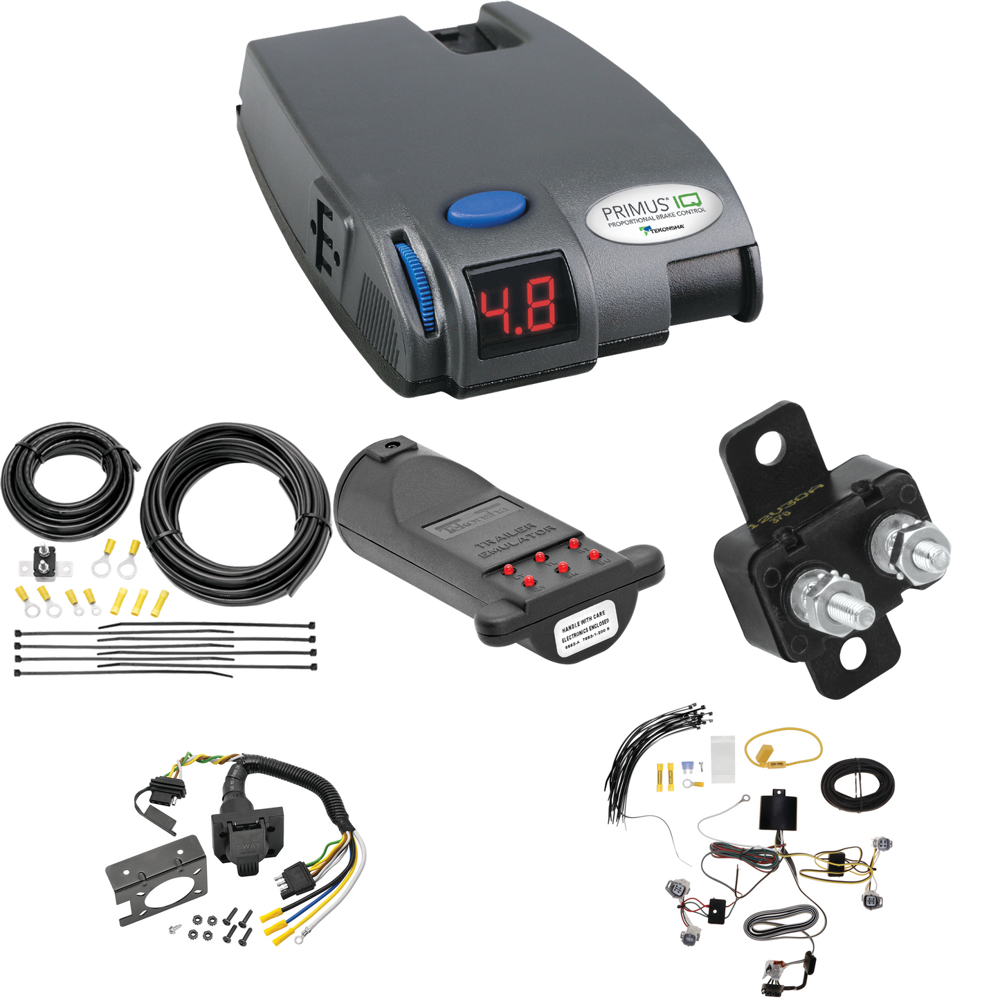 Fits 2022-2023 Toyota Corolla Cross 7-Way RV Wiring + Tekonsha Primus IQ Brake Control + 7-Way Tester and Trailer Emulator (For w/LED Taillights Models) By Tekonsha