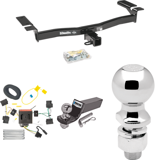 Fits 2007-2010 Lincoln MKX Trailer Hitch Tow PKG w/ 4-Flat Wiring + Starter Kit Ball Mount w/ 2" Drop & 2" Ball + 2-5/16" Ball By Draw-Tite