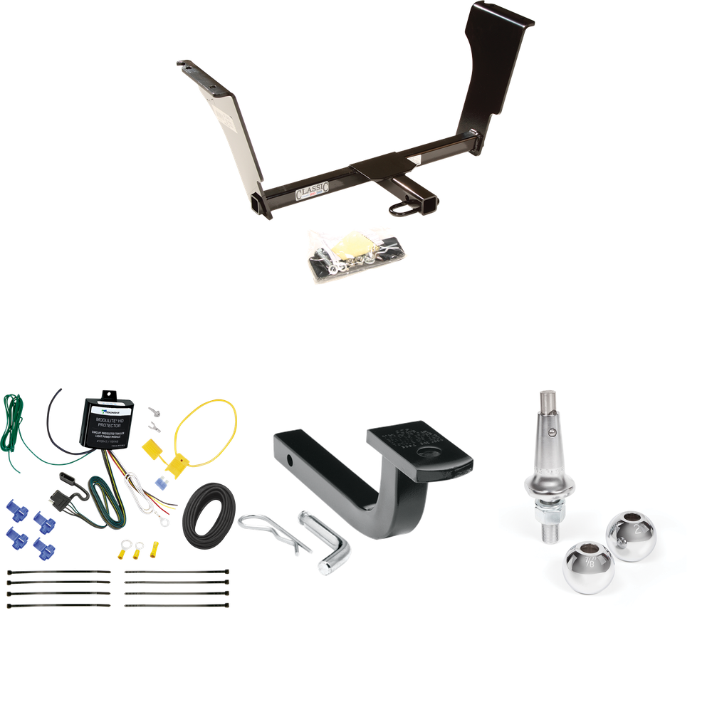 Se adapta al paquete de enganche de remolque Cadillac STS 2005-2011 con arnés de cableado plano de 4 + barra de tracción + bolas intercambiables de 1-7/8" y 2" de Draw-Tite