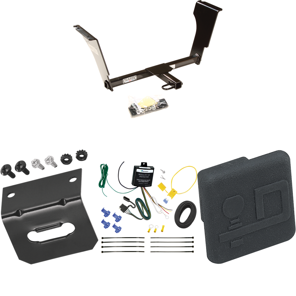 Se adapta al paquete de enganche de remolque Cadillac CTS V 2004-2007 con arnés de cableado plano de 4 + cubierta de enganche de Draw-Tite