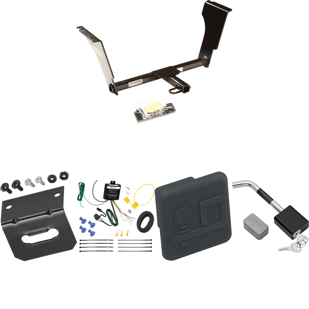 Se adapta al paquete de enganche de remolque Cadillac CTS V 2009-2013 con arnés de cableado plano de 4 + cubierta de enganche + bloqueo de enganche (para modelos sedán) de Draw-Tite