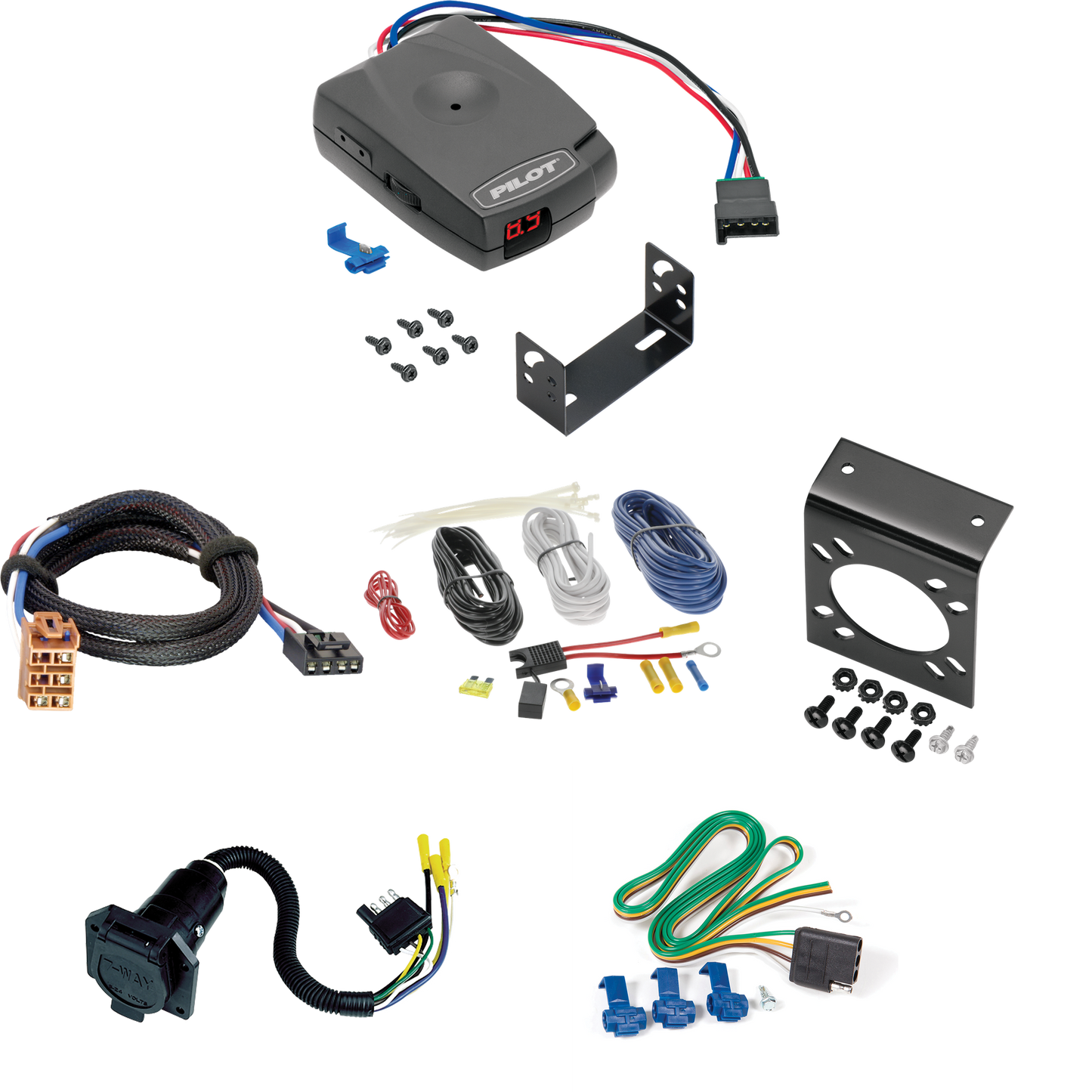 Fits 2002-2002 Cadillac Escalade 7-Way RV Wiring + Pro Series Pilot Brake Control + Plug & Play BC Adapter By Reese Towpower