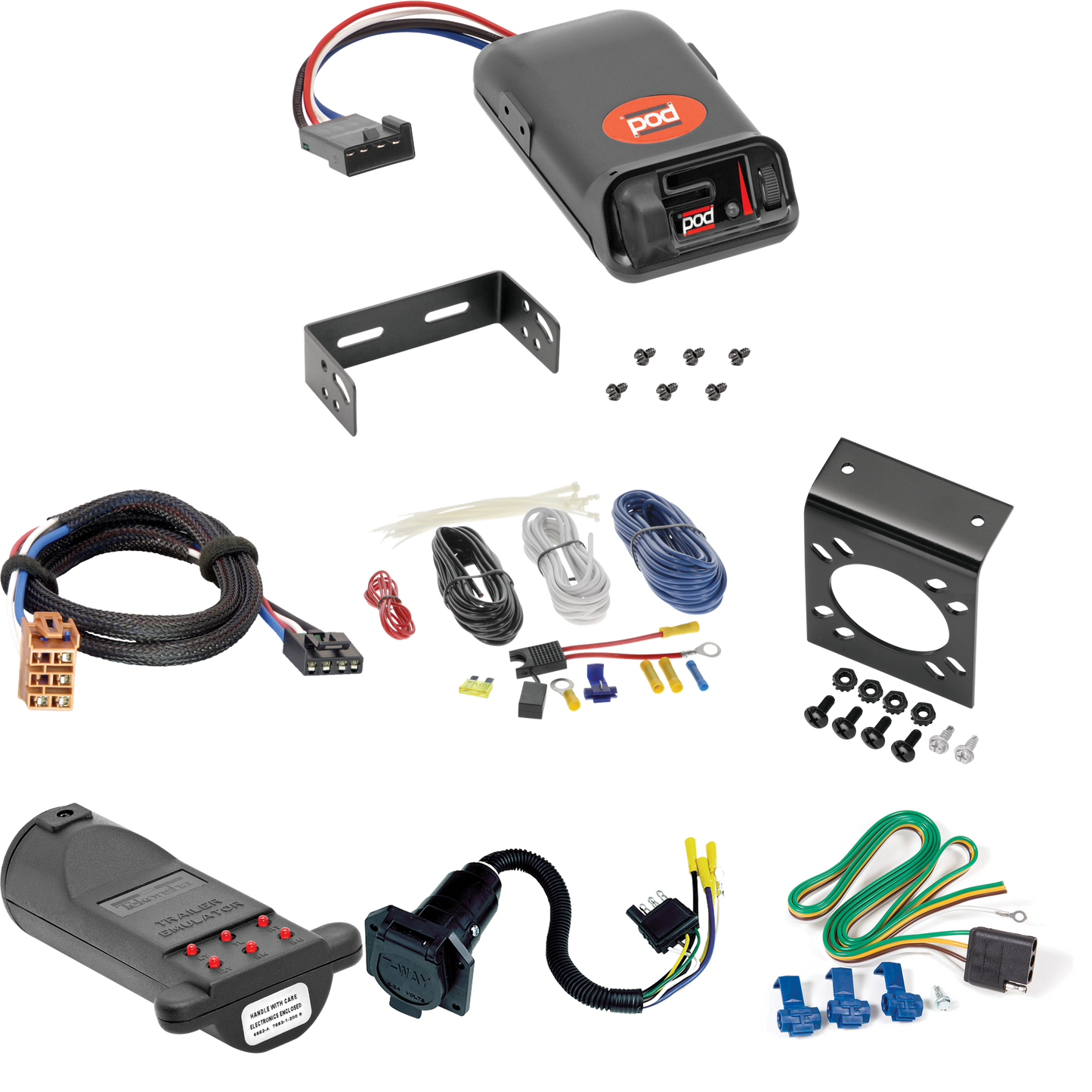 Fits 2002-2002 Cadillac Escalade EXT 7-Way RV Wiring + Pro Series POD Brake Control + Plug & Play BC Adapter + 7-Way Tester and Trailer Emulator By Reese Towpower