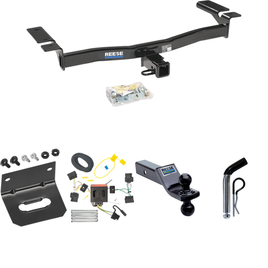 Se adapta al paquete de remolque con enganche para remolque Ford Edge 2007-2010 con arnés de cableado de 4 planos + soporte de bola doble bolas de remolque de 1-7/8" y 2" + pasador/clip + soporte de cableado (excluye: modelos deportivos) de Reese Towpower