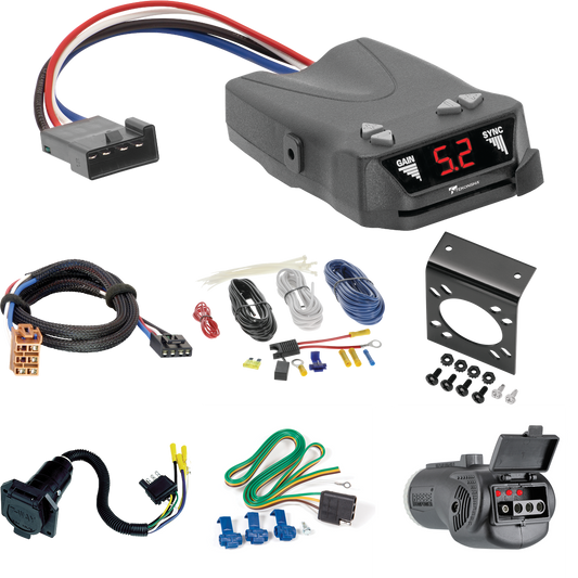 Fits 1995-1999 Chevrolet Tahoe 7-Way RV Wiring + Tekonsha Brakeman IV Brake Control + Plug & Play BC Adapter + 2 in 1 Tester & 7-Way to 4-Way Adapter By Reese Towpower