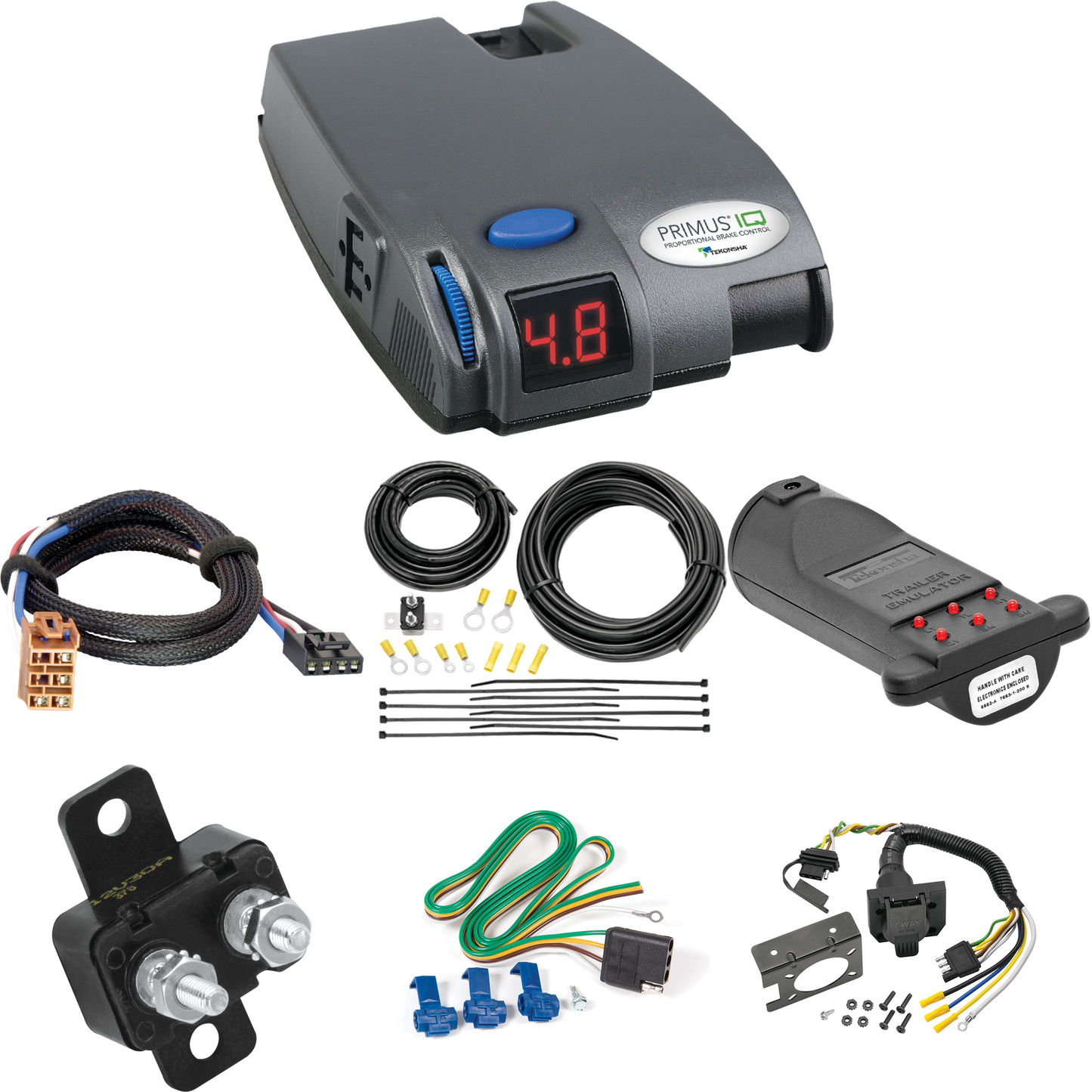 Fits 2002-2002 Cadillac Escalade 7-Way RV Wiring + Tekonsha Primus IQ Brake Control + Plug & Play BC Adapter + 7-Way Tester and Trailer Emulator By Reese Towpower