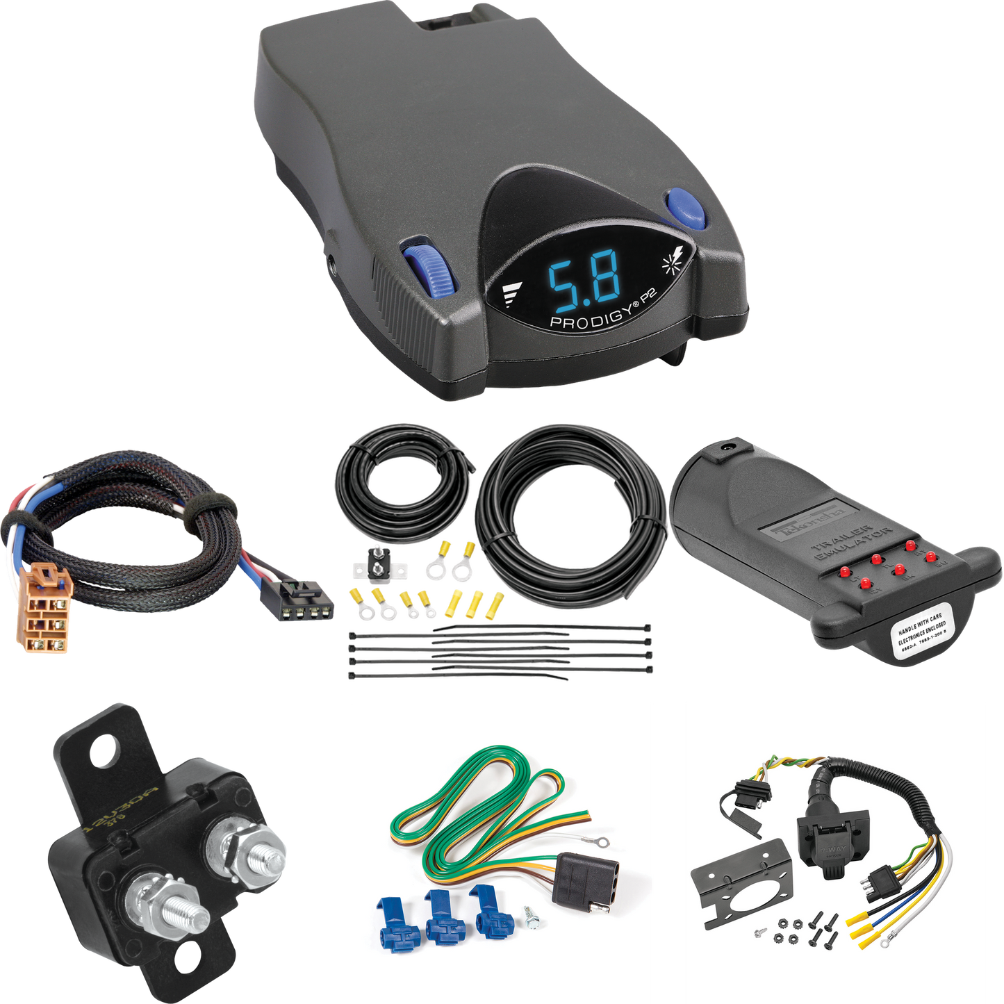 Fits 2002-2002 Cadillac Escalade EXT 7-Way RV Wiring + Tekonsha Prodigy P2 Brake Control + Plug & Play BC Adapter + 7-Way Tester and Trailer Emulator By Reese Towpower