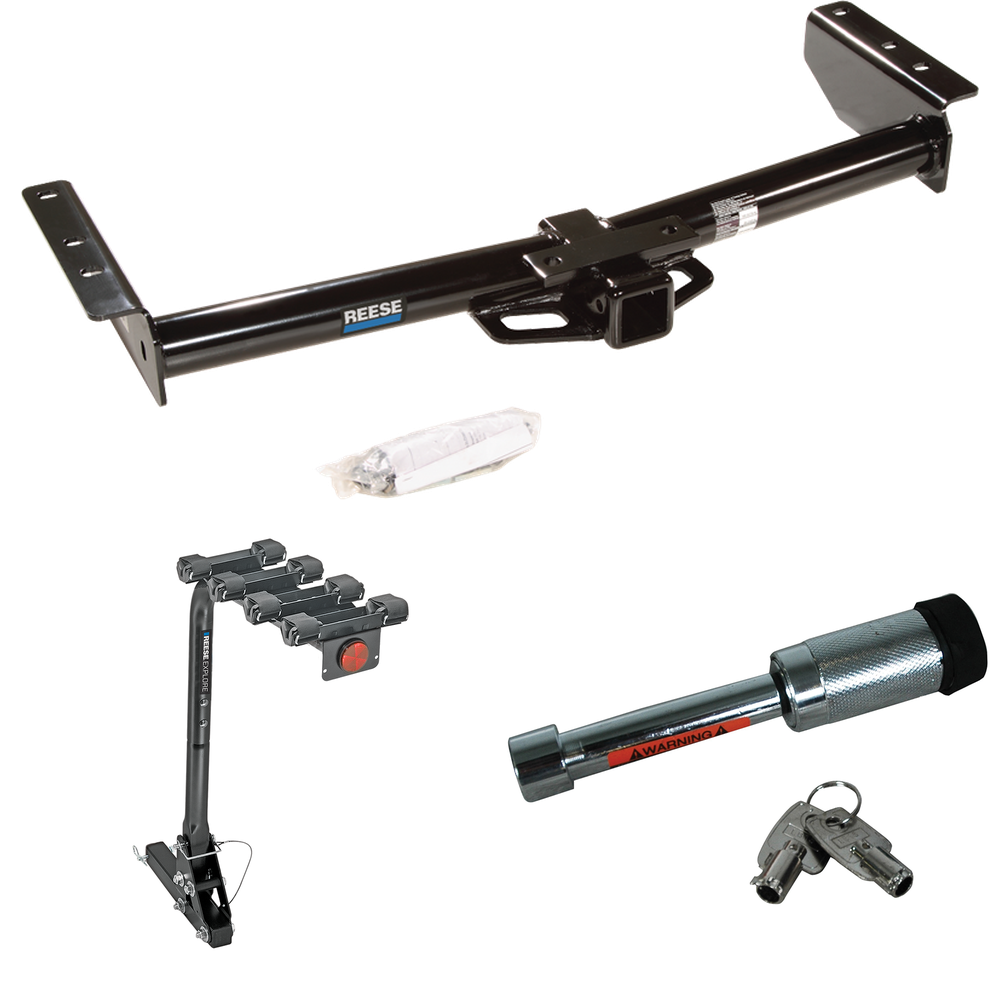 Se adapta al paquete de enganche de remolque GMC Yukon 2000-2006 con soporte para 4 bicicletas + bloqueo de enganche (para modelos con señales de giro ámbar) de Reese Towpower