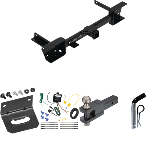 Se adapta al paquete de enganche de remolque Subaru Ascent 2023-2023 con arnés de cableado de 4 planos + soporte de bola de enganche de horquilla con bola de 2" + pasador/clip + soporte de cableado de Draw-Tite