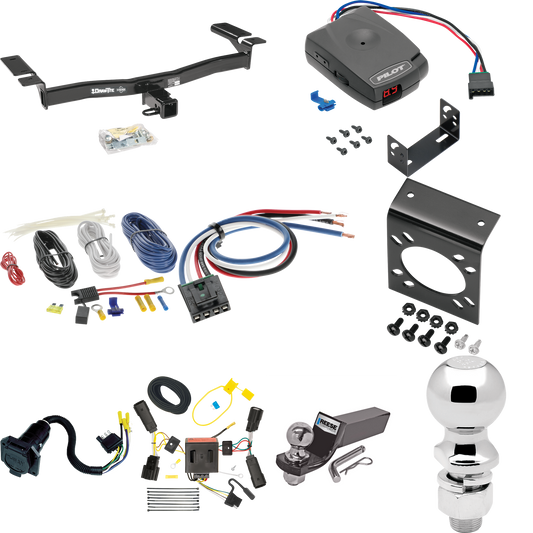 Se adapta al paquete de enganche de remolque Ford Edge 2011-2014 con control de freno piloto serie Pro + adaptador de cableado BC genérico + cableado RV de 7 vías + soporte de bola y caída de 2" y 2-5/16" (excluye: modelos deportivos) por Draw -Tita