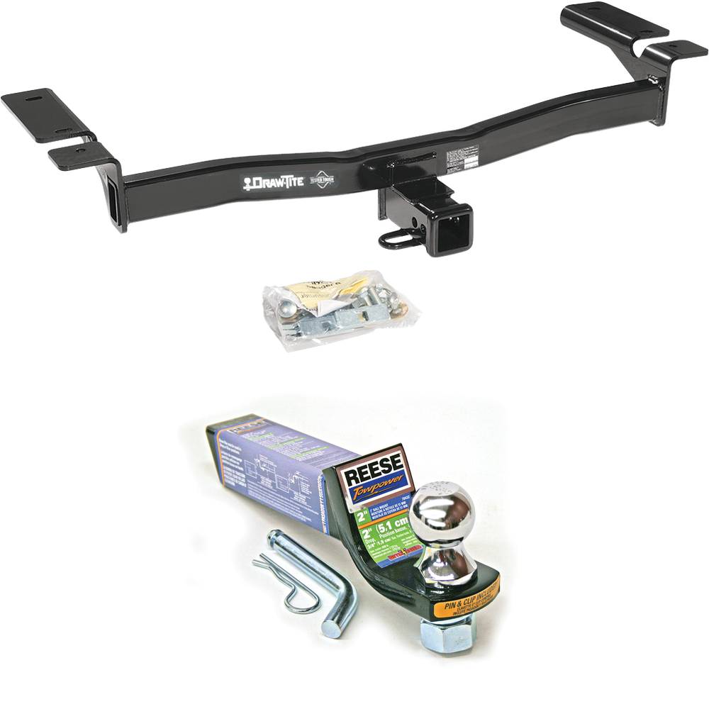Se adapta al paquete de remolque con enganche de remolque Lincoln MKX 2007-2015 con kit de inicio de soporte de bola con caída de 2" y bola de 1-7/8" de Draw-Tite