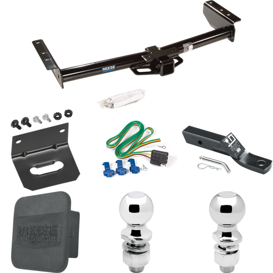 Fits 2002-2002 Cadillac Escalade Trailer Hitch Tow PKG w/ 4-Flat Wiring + Ball Mount w/ 2" Drop + 2" Ball + 2-5/16" Ball + Wiring Bracket + Hitch Cover By Reese Towpower