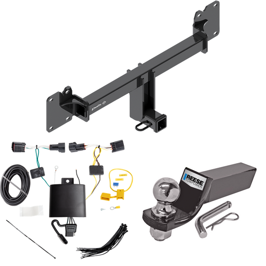 Fits 2017-2021 Jaguar F-Pace Trailer Hitch Tow PKG w/ 4-Flat Wiring + Starter Kit Ball Mount w/ 2" Drop & 2" Ball By Draw-Tite