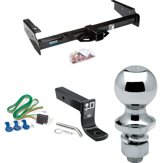 Fits 1999-2000 Cadillac Escalade Trailer Hitch Tow PKG w/ 4-Flat Wiring + Ball Mount w/ 4" Drop + 1-7/8" Ball By Reese Towpower