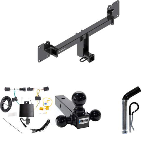 Fits 2017-2021 Jaguar F-Pace Trailer Hitch Tow PKG w/ 4-Flat Wiring + Triple Ball Ball Mount 1-7/8" & 2" & 2-5/16" Trailer Balls + Pin/Clip By Draw-Tite