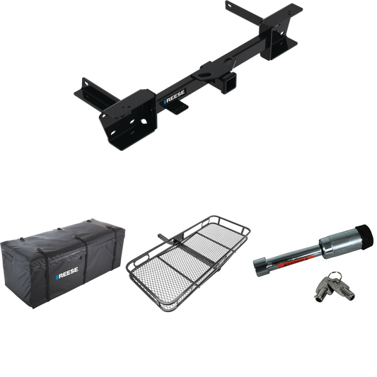 Fits 2023-2023 Subaru Ascent Trailer Hitch Tow PKG w/ 60" x 24" Cargo Carrier + Cargo Bag + Hitch Lock By Reese Towpower