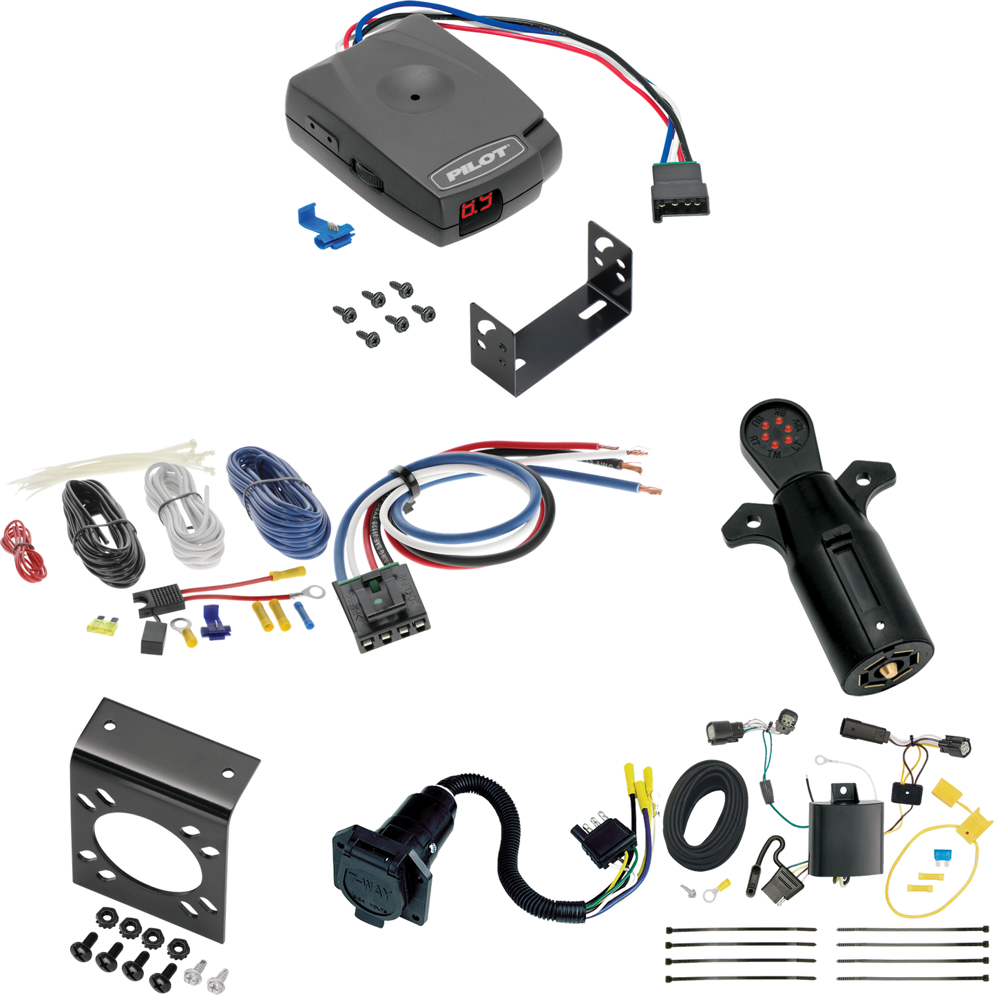 Fits 2015-2018 Ford Edge 7-Way RV Wiring + Pro Series Pilot Brake Control + Generic BC Wiring Adapter + 7-Way Tester (Excludes: Sport & Titanium Models) By Tekonsha