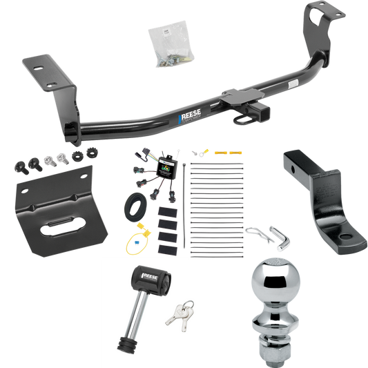 Fits 2008-2008 Toyota Corolla Trailer Hitch Tow PKG w/ 4-Flat Zero Contact "No Splice" Wiring Harness + Draw-Bar + 1-7/8" Ball + Wiring Bracket + Hitch Lock By Reese Towpower