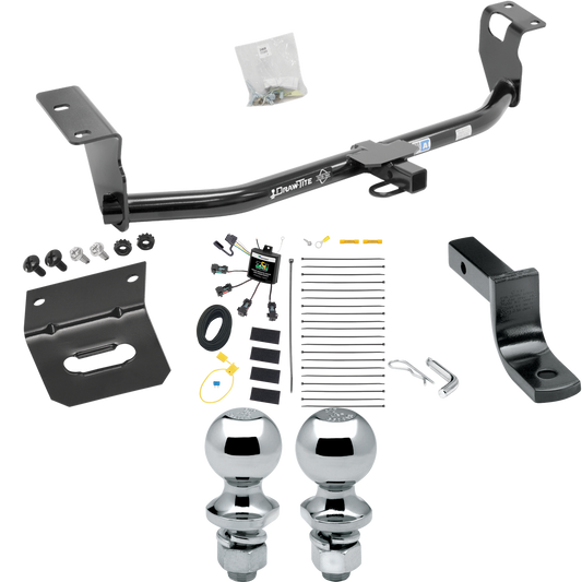 Fits 2008-2008 Toyota Corolla Trailer Hitch Tow PKG w/ 4-Flat Zero Contact "No Splice" Wiring Harness + Draw-Bar + 1-7/8" + 2" Ball + Wiring Bracket By Draw-Tite