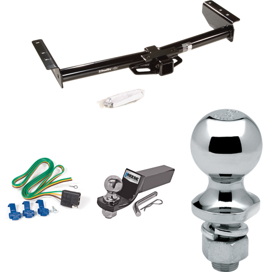 Fits 2002-2002 Cadillac Escalade Trailer Hitch Tow PKG w/ 4-Flat Wiring + Starter Kit Ball Mount w/ 2" Drop & 2" Ball + 1-7/8" Ball By Draw-Tite