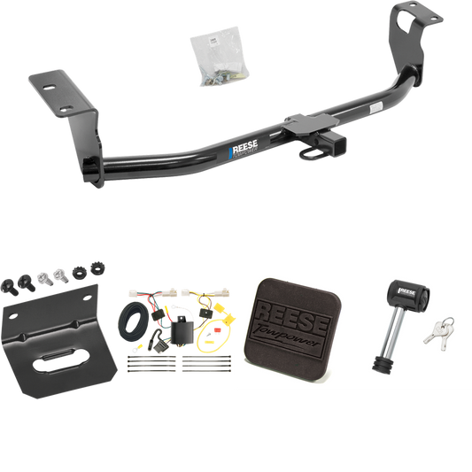 Fits 2009-2013 Toyota Corolla Trailer Hitch Tow PKG w/ 4-Flat Wiring Harness + Hitch Cover + Hitch Lock By Reese Towpower