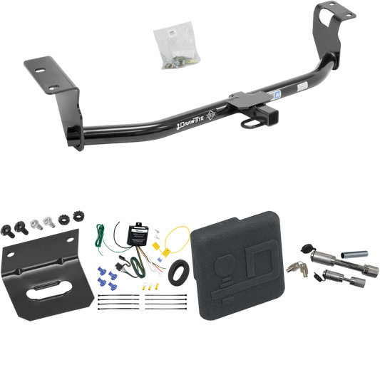 Fits 2008-2008 Toyota Corolla Trailer Hitch Tow PKG w/ 4-Flat Wiring Harness + Hitch Cover + Dual Hitch & Coupler Locks By Draw-Tite