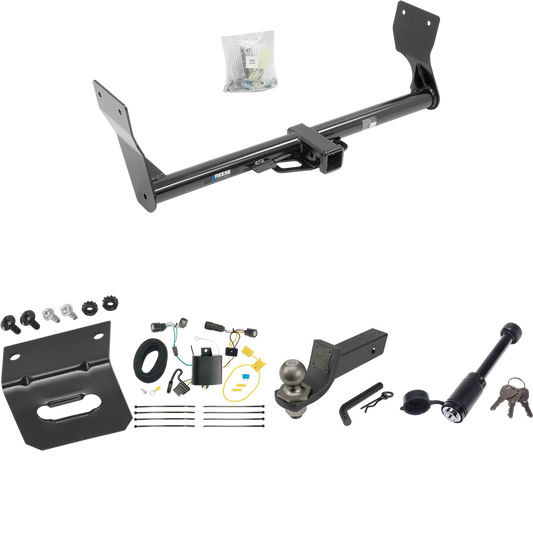 Fits 2015-2018 Ford Edge Trailer Hitch Tow PKG w/ 4-Flat Wiring + Interlock Tactical Starter Kit w/ 2" Drop & 2" Ball + Tactical Dogbone Lock + Wiring Bracket (Excludes: Sport & Titanium Models) By Reese Towpower